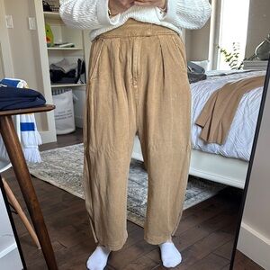 Super fun barrel Free People pants! Size S but generous in size!